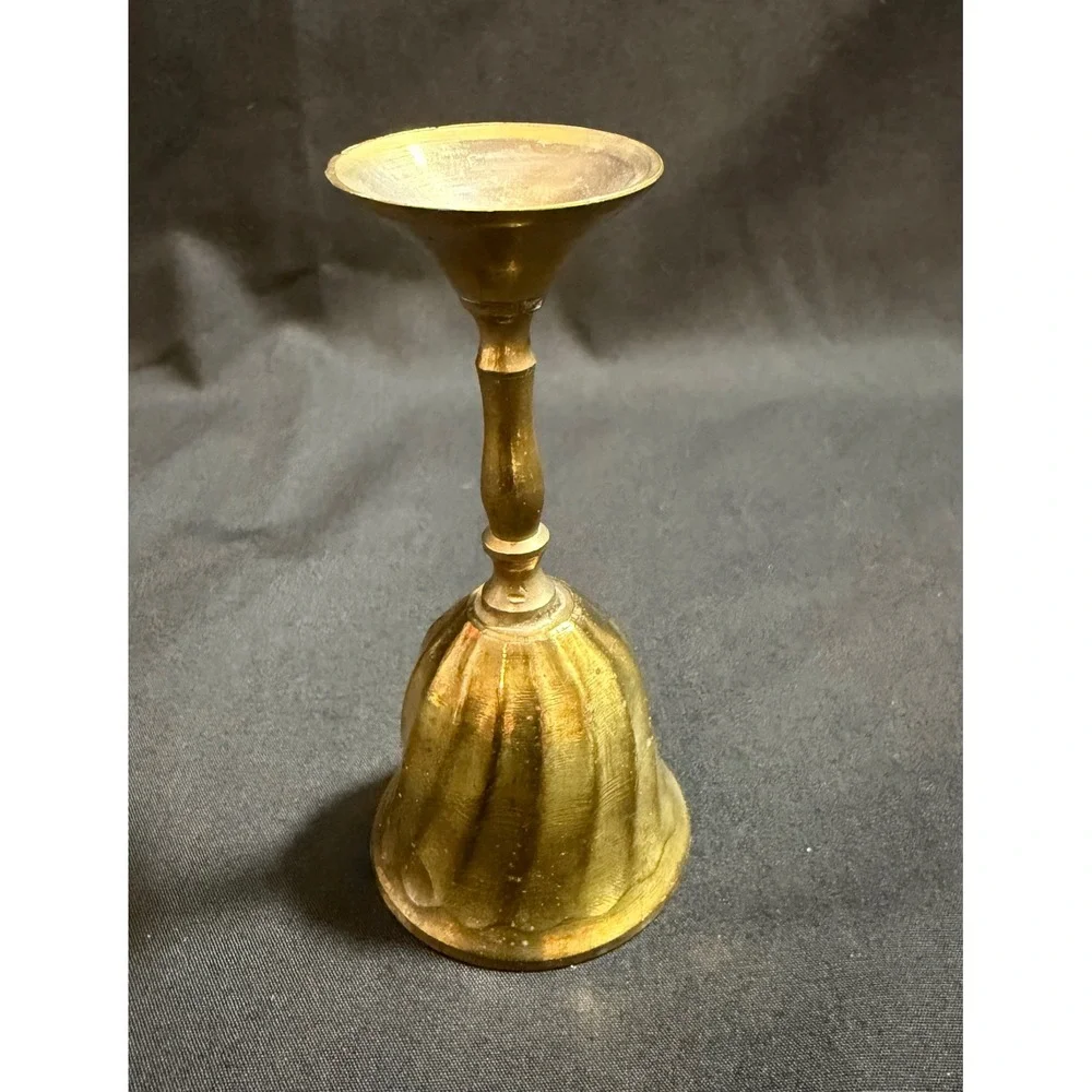 Vintage‎ Brass Miniature Cordial Goblet Fluted Swirled Small Chalice MCM